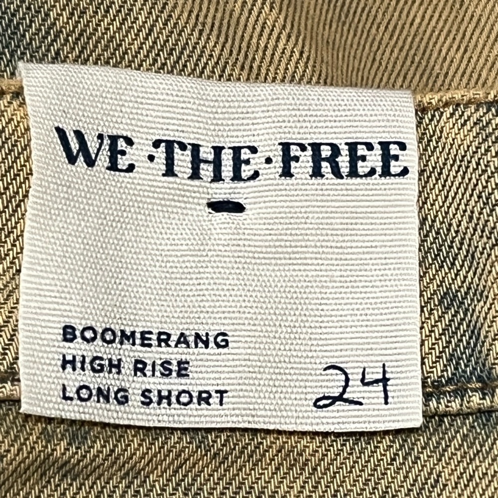 Free People We The Free Boomerang Womens Long Shorts High rise Raw Hem Size 24 - Picture 16 of 16